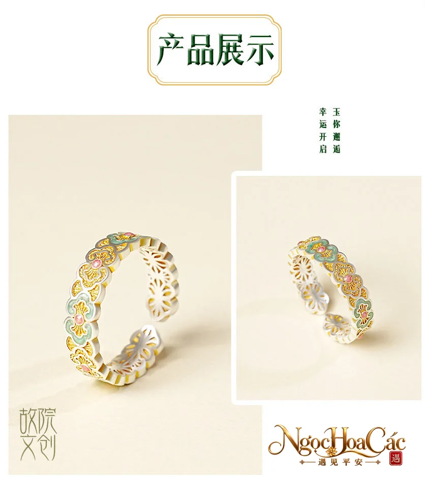Trang sức bạc 999 tráng men Như Ý Cung Lý