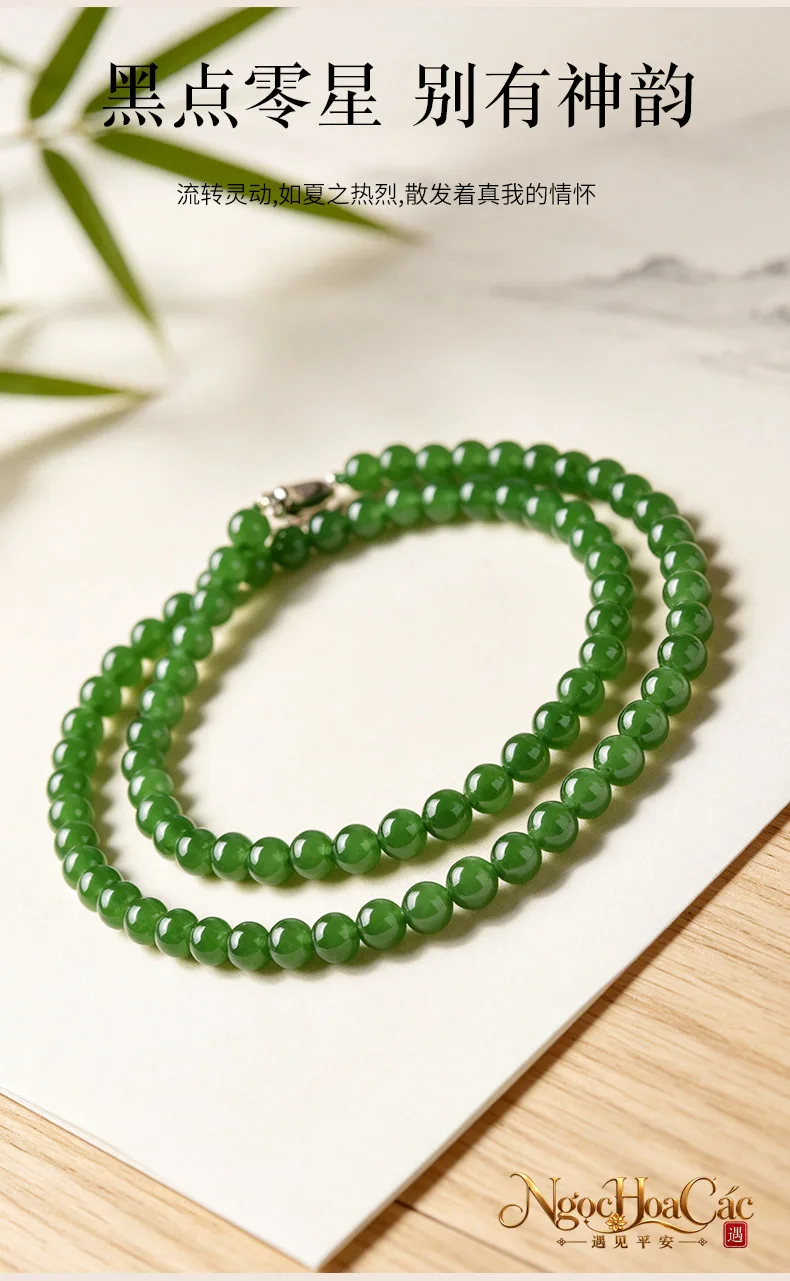 Dây chuyền bích ngọc Hòa Điền Đông Hải