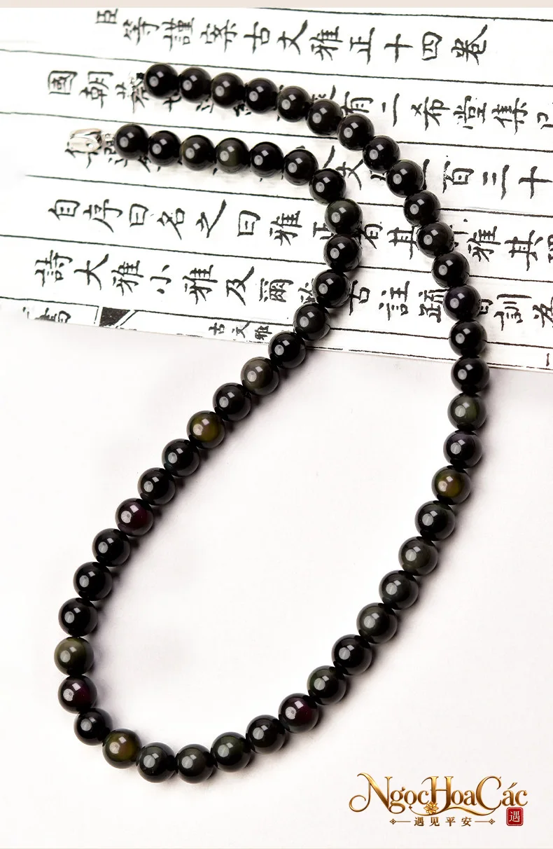 Dây chuyền obsidian & kim diệu thạch Đông Hải