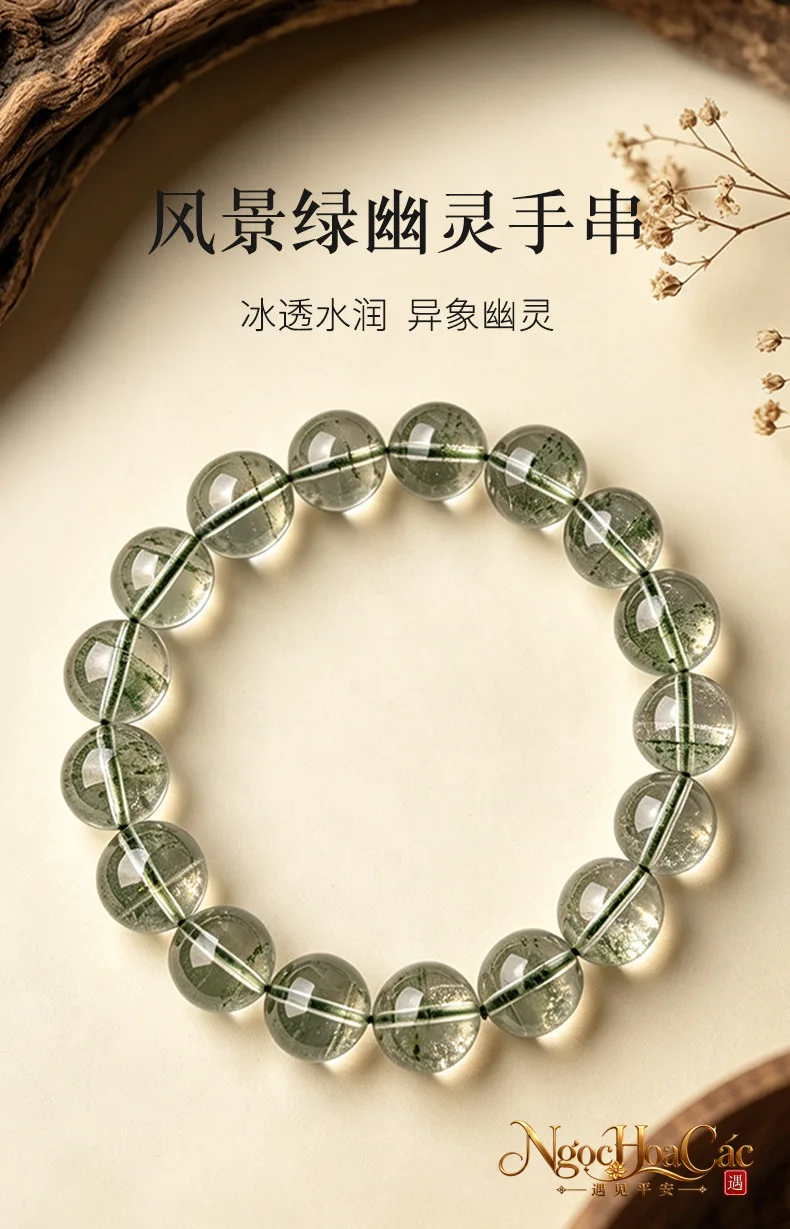 Vòng tay thạch anh lục u linh Đông Hải