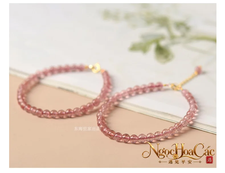 Vòng tay thạch anh dâu tây Đông Hải