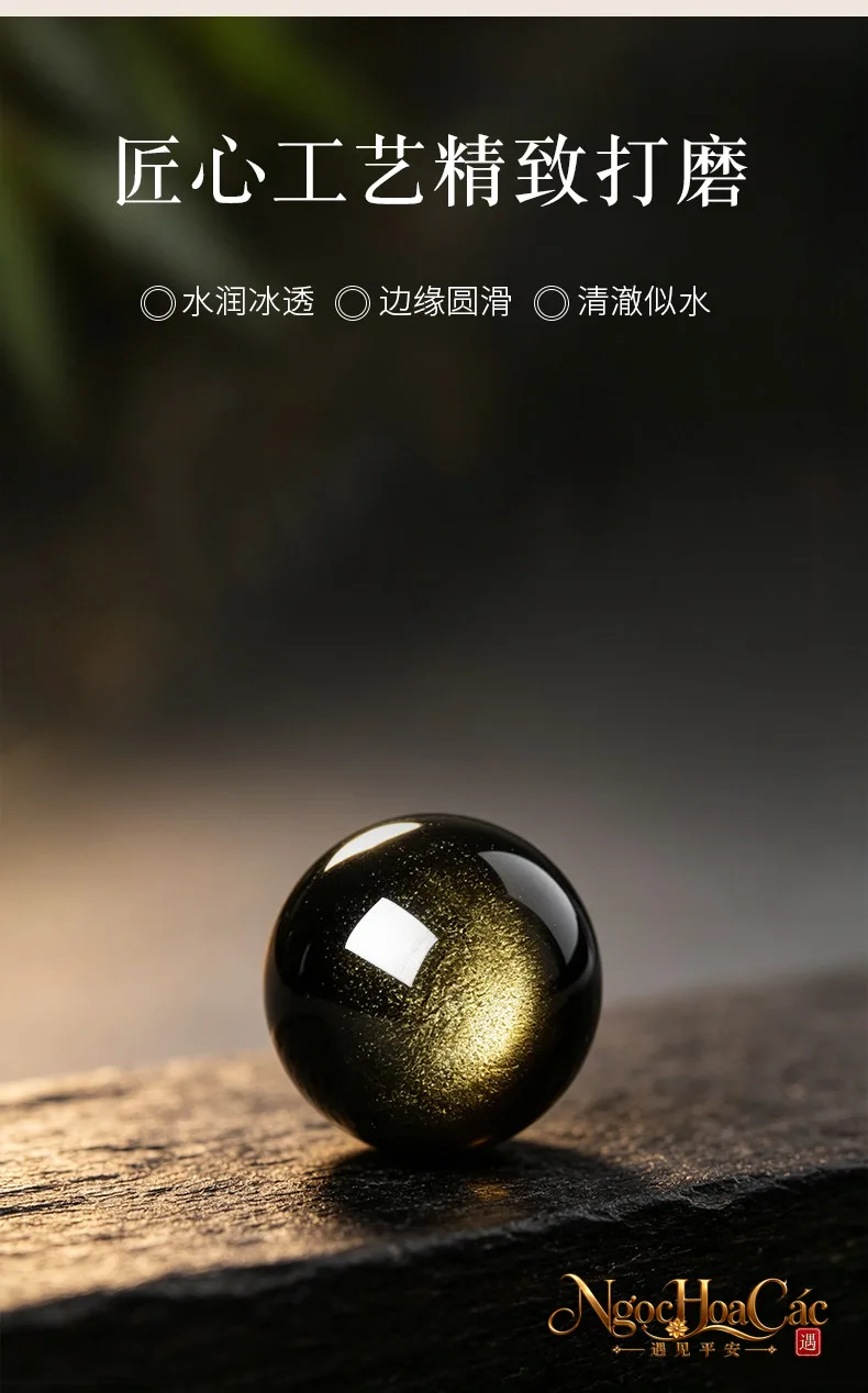 Vòng tay obsidian mắt kim Đông Hải
