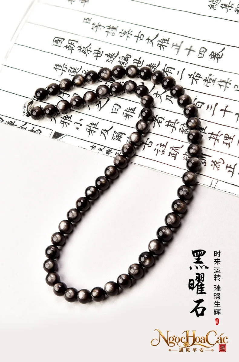 Dây chuyền obsidian & kim diệu thạch Đông Hải