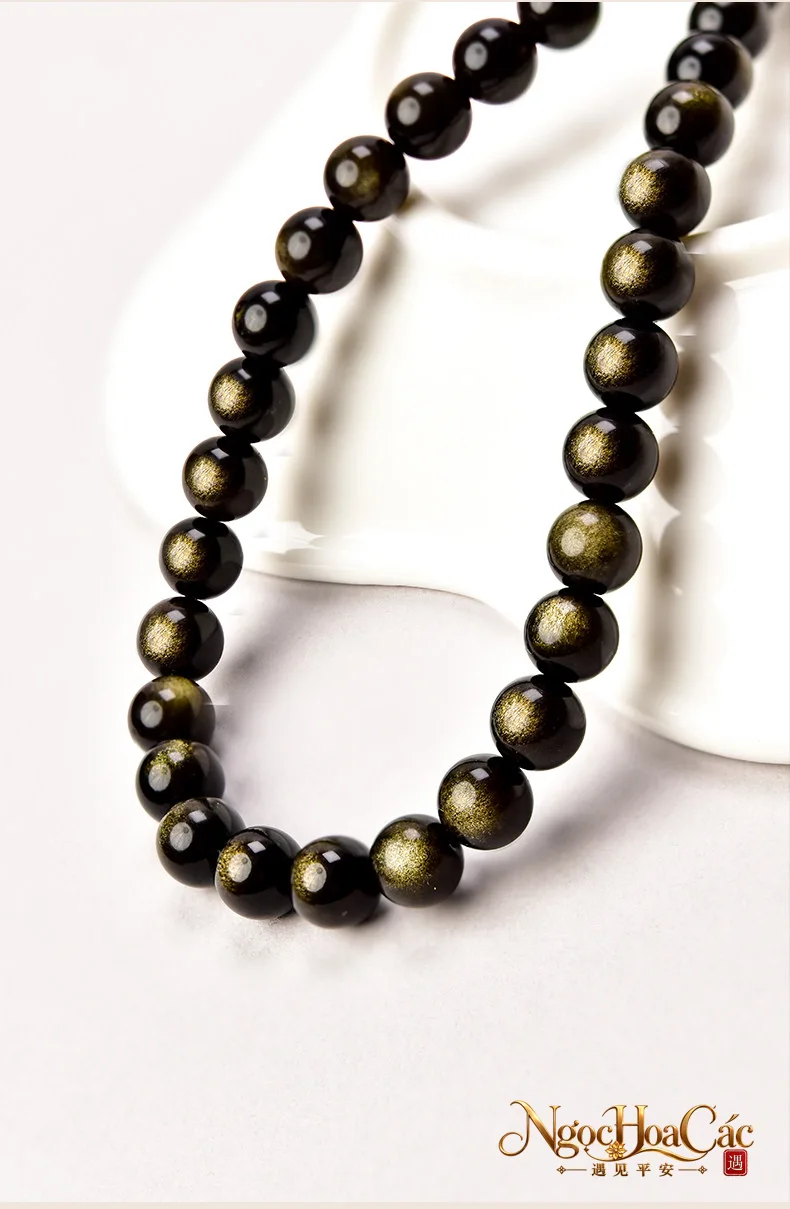 Dây chuyền obsidian & kim diệu thạch Đông Hải