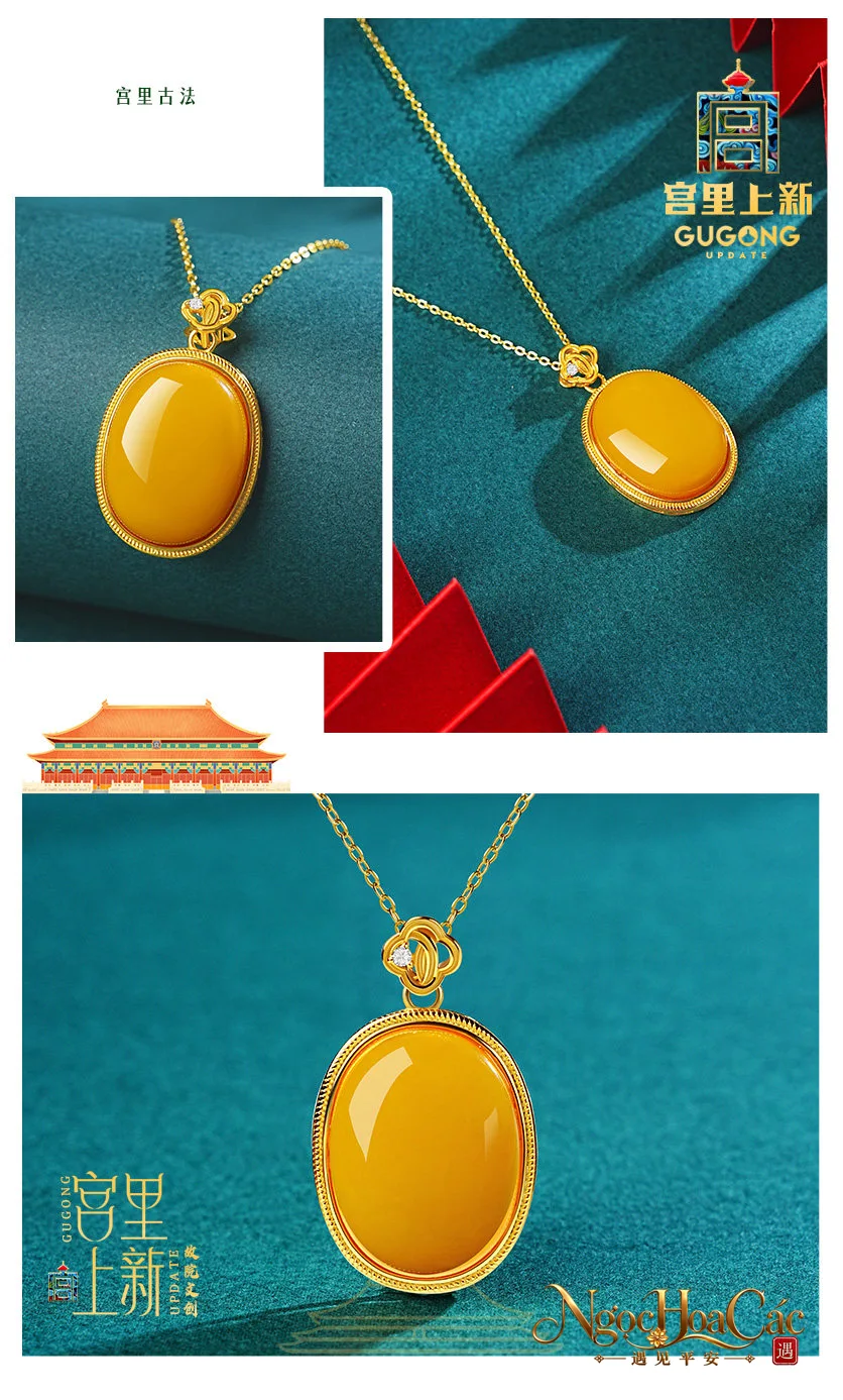 Mặt dây mật lạp vàng mỡ gà Phú Quý Cung Lý