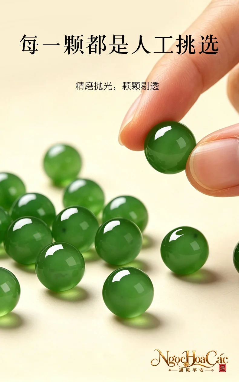 Dây chuyền bích ngọc Hòa Điền Đông Hải