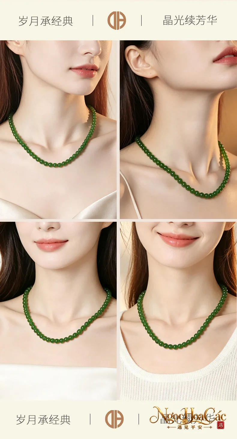 Dây chuyền bích ngọc Hòa Điền Đông Hải