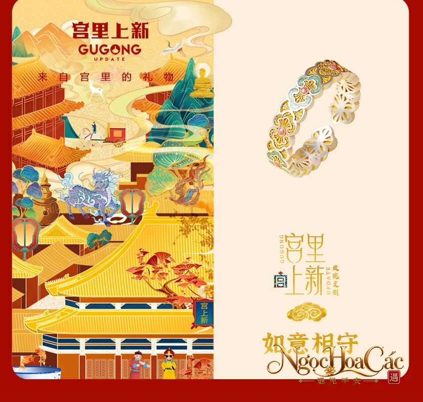 Trang sức bạc 999 tráng men Như Ý Cung Lý