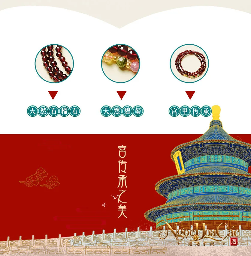 Vòng tay garnet quấn 3 vòng Tụ Phúc Cung Lý