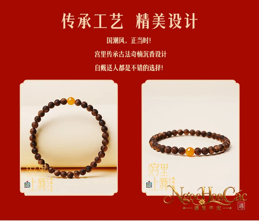 Vòng tay trầm hương kỳ nam Oanh Ca Lục nhiều mẫu Cung Lý