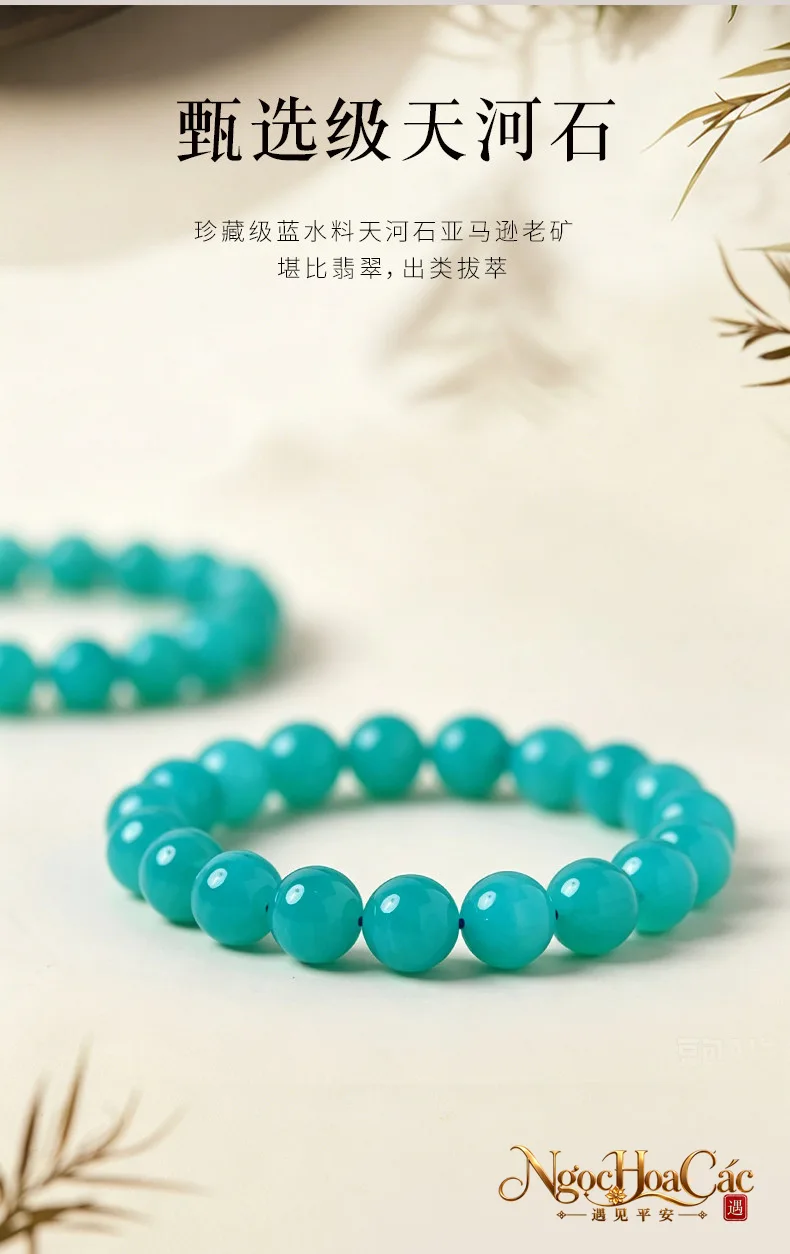 Vòng tay thiên hà thạch (Amazonite) Mozambique Đông Hải