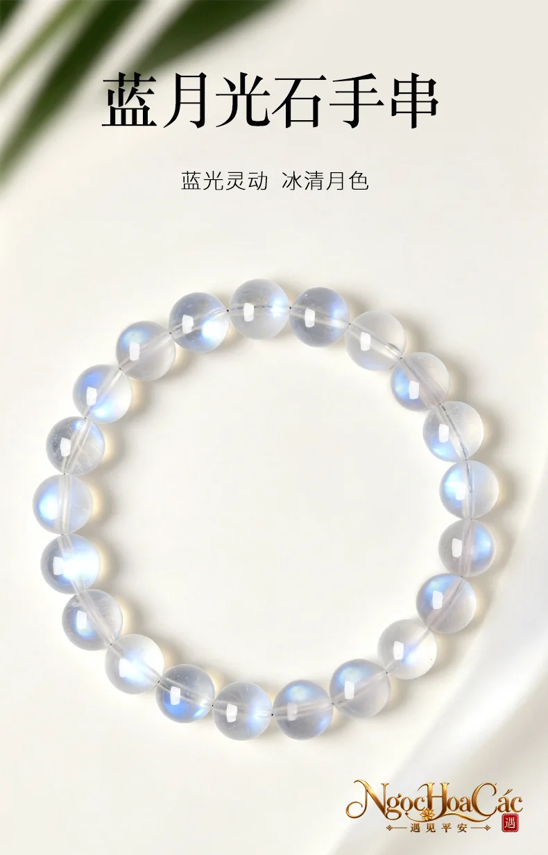 Vòng tay đá mặt trăng (Moonstone) tự nhiên Đông Hải