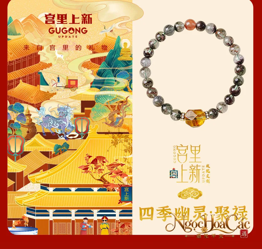 Vòng tay thạch anh ưu linh tứ quý Tụ Lộc Cung Lý