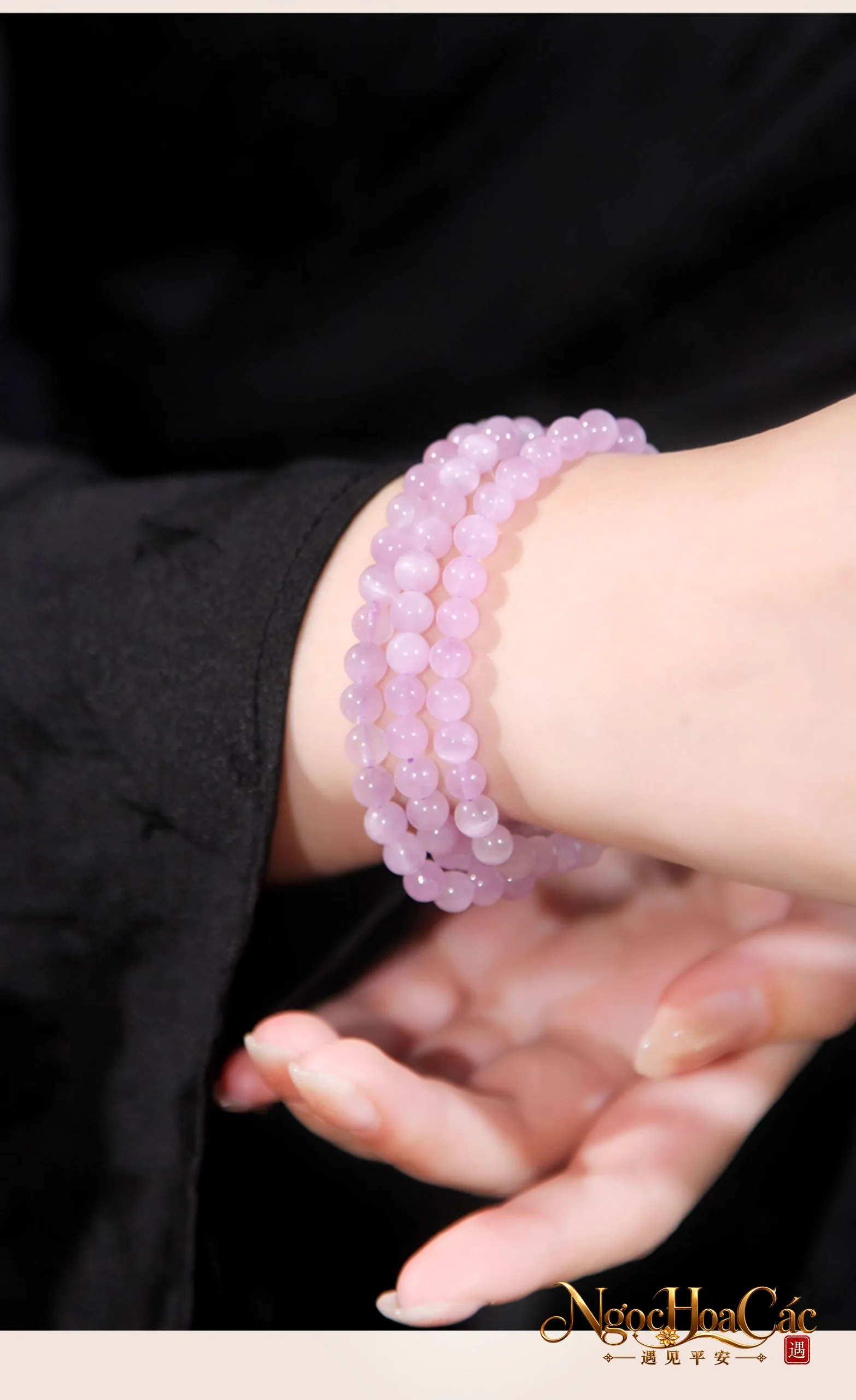 Vòng tay kunzite tím Đông Hải