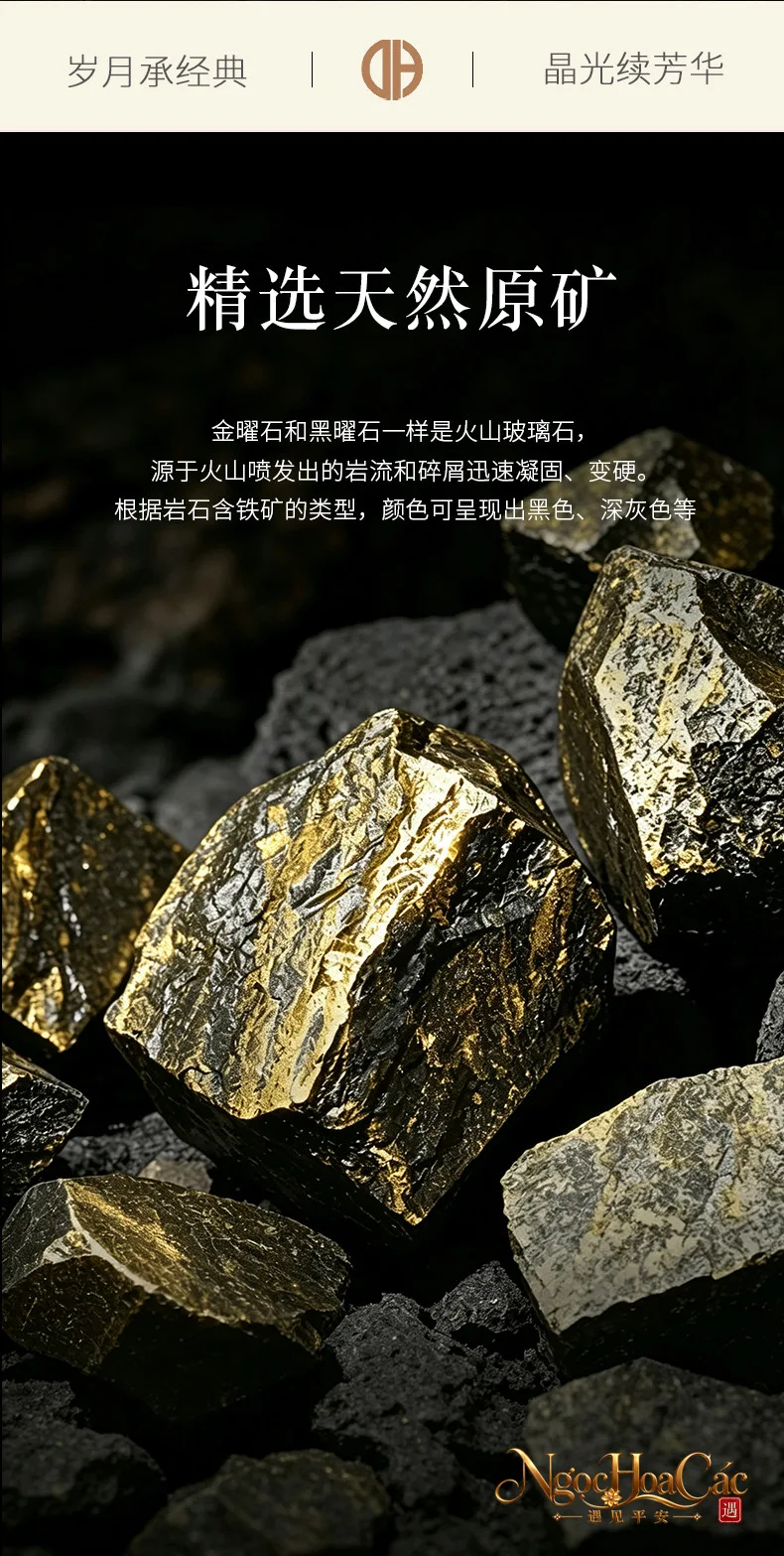 Vòng tay obsidian mắt kim Đông Hải