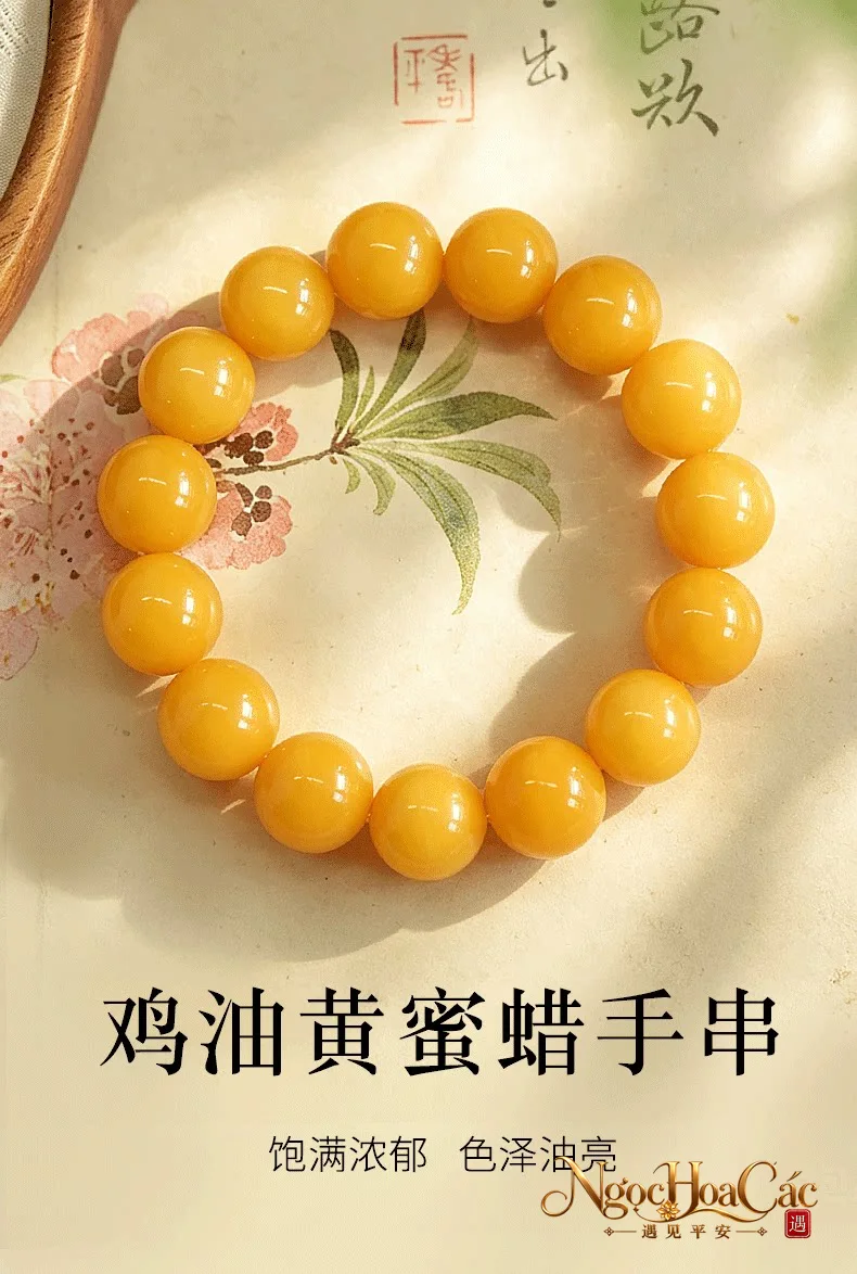 Vòng tay mật lạp vàng mỡ gà Đông Hải