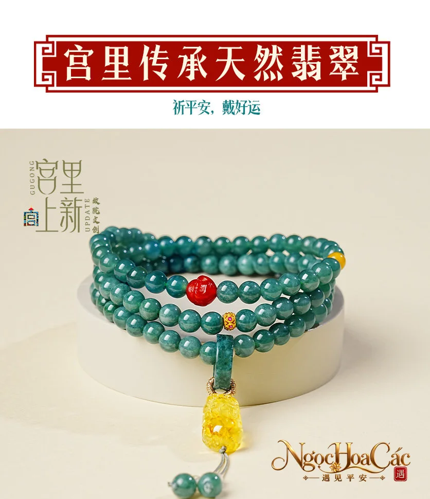 Vòng tay phỉ thúy băng chủng Lan Sinh & Phù Quang Thập Thúy Cung Lý