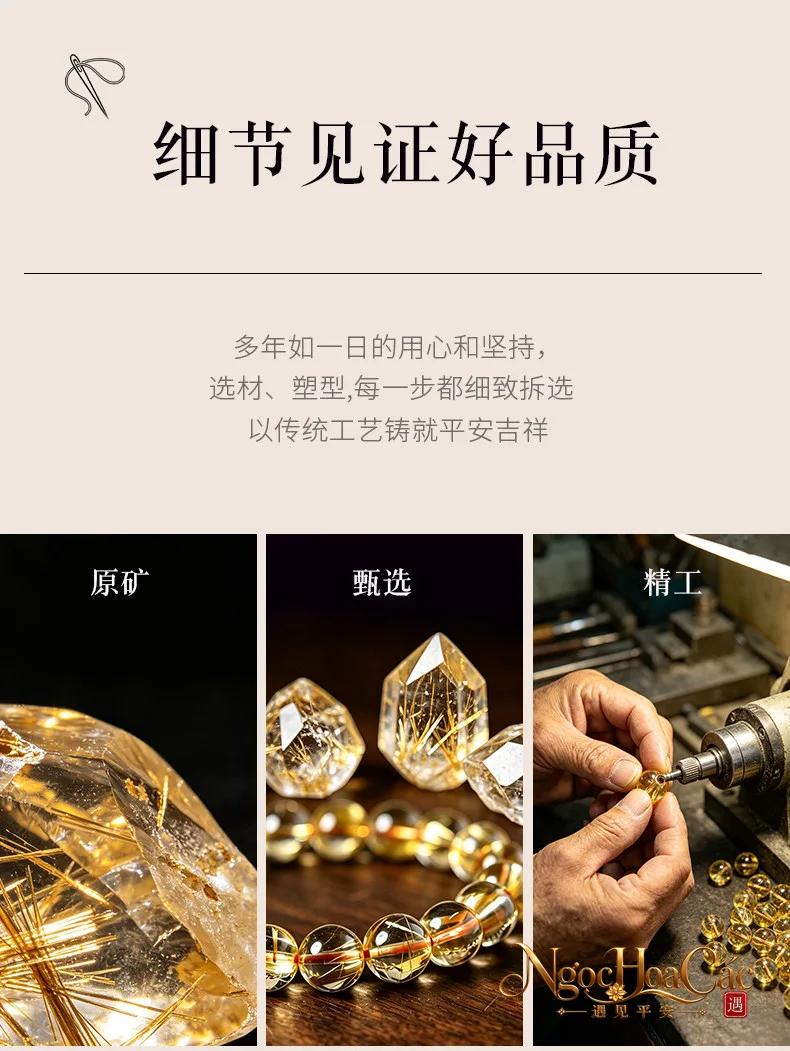 Vòng tay tóc tiên vàng mẫu độc bản Đông Hải