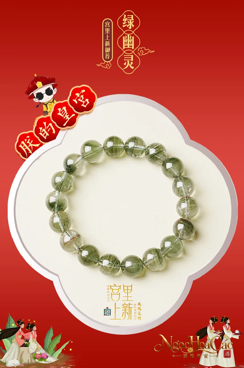 Vòng tay thạch anh ưu linh xanh Cung Lý