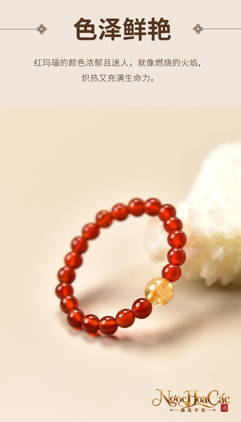 Nhẫn hạt đá thiên nhiên 3mm Đông Hải