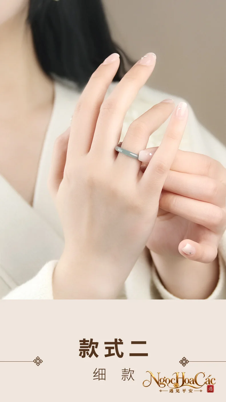 Nhẫn phỉ thúy băng chủng lam thủy Đông Hải
