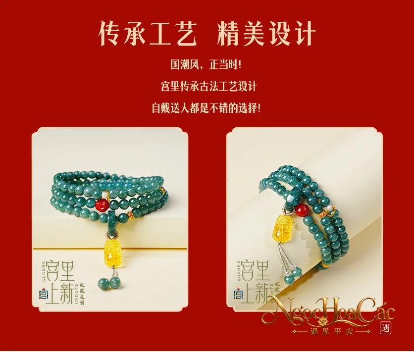 Vòng tay phỉ thúy băng chủng Lan Sinh & Phù Quang Thập Thúy Cung Lý