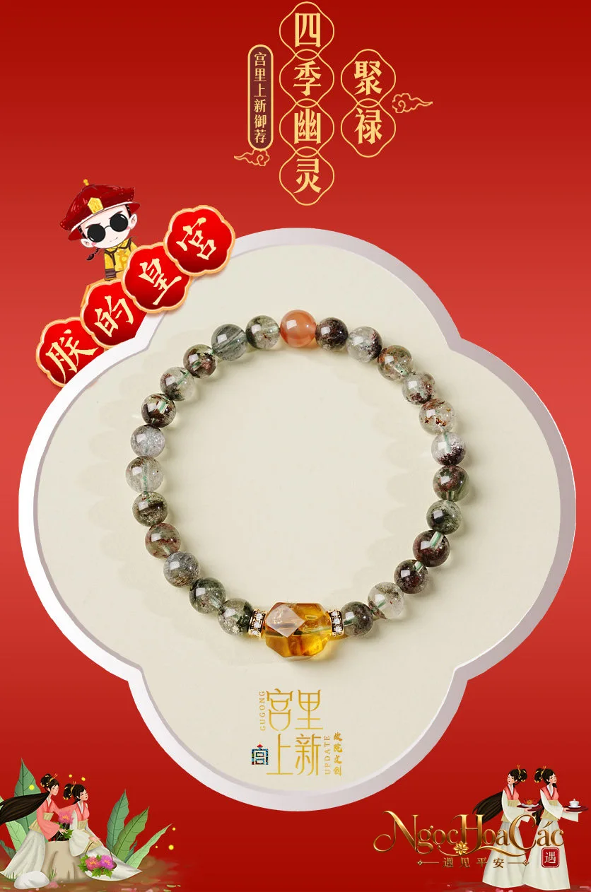 Vòng tay thạch anh ưu linh tứ quý Tụ Lộc Cung Lý