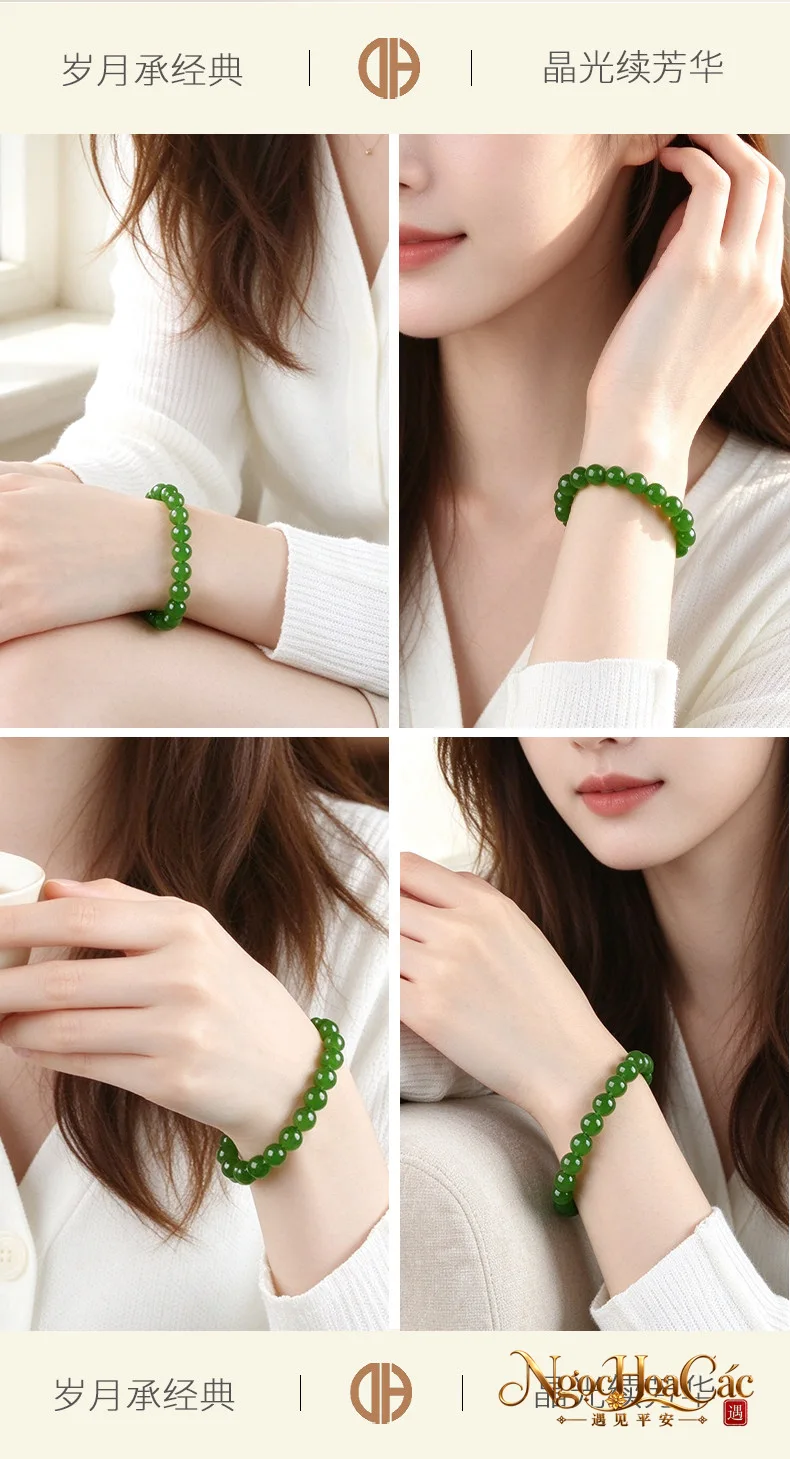Vòng tay bích ngọc Hòa Điền Đông Hải