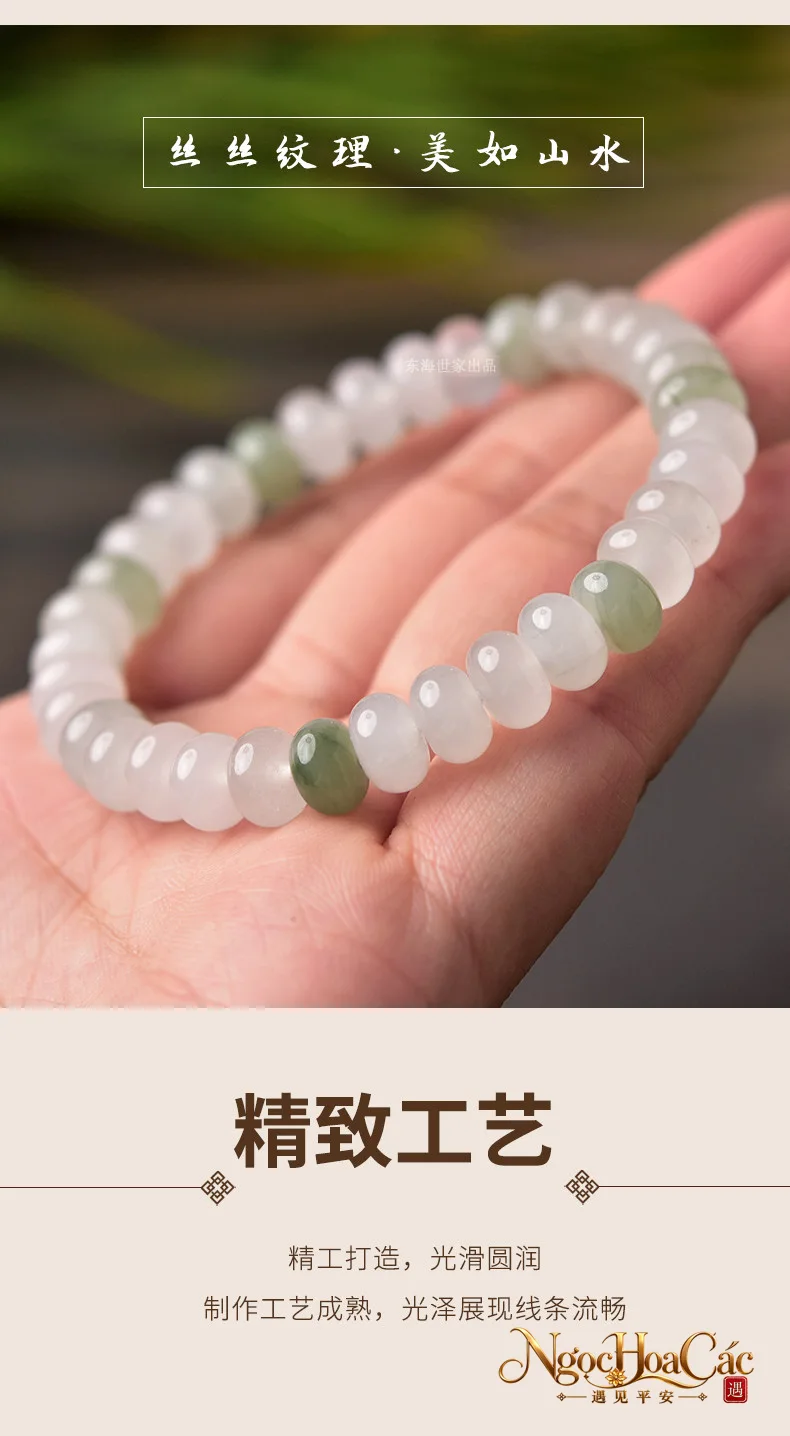 Vòng tay ngọc kim ti Thiên Sơn thúy Đông Hải